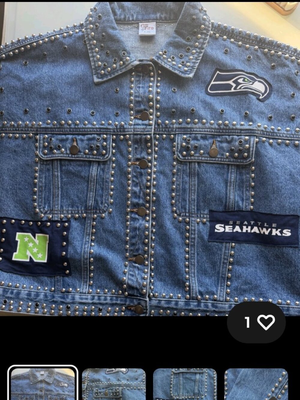 NWT XXL Seattle Seahawks Denim Jacket
